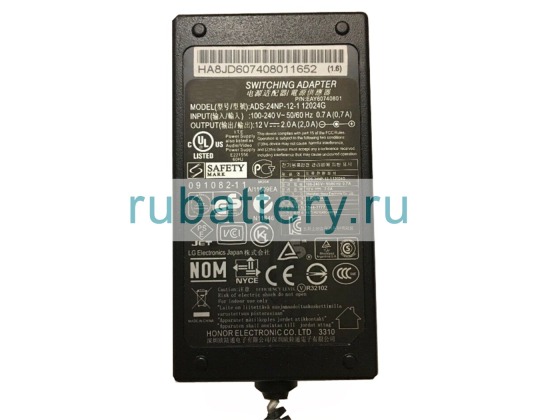 Блок питания для ноутбука lg E2260v-pn flatron monitor. 12V 2A - Кликните на картинке чтобы закрыть