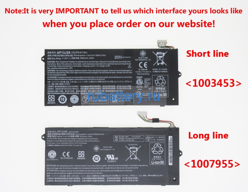 Acer Ap13j3k 11.25V 3920mAh аккумуляторы - Кликните на картинке чтобы закрыть